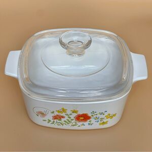 Vintage Corningware Wildflower Casserole with Lid 1.5 QT